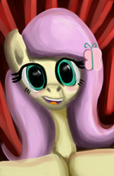 Size: 1024x1582 | Tagged: safe, artist:platinumdrop, fluttershy, pegasus, pony, blushing, female, mare, solo