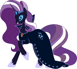 Size: 1000x900 | Tagged: safe, artist:bigmk, artist:kuma993, idw, nightmare rarity, pony, unicorn, clothes, dress, female, idw showified, mare, queen