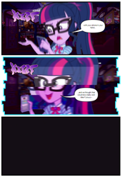 Size: 606x877 | Tagged: safe, edit, editor:biggernate91, sci-twi, spike, spike the regular dog, timber spruce, twilight sparkle, dog, comic:midnight sparkle takeover, equestria girls, equestria girls series, comic, error, geode of telekinesis, glitch, jacksepticeye, magical geodes, parody, phone, sci-twi's room