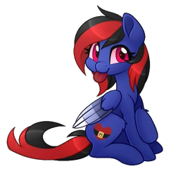 Size: 500x500 | Tagged: safe, artist:woomykitty, oc, oc only, oc:mistic spirit, cyborg, pegasus, :p, cute, cybernetic eyes, cybernetic pony, cybernetic wing, cybernetic wings, prosthetic eye, prosthetics, simple background, tongue out, transparent background, wings