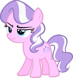 Size: 6736x7109 | Tagged: safe, artist:ponyengineer, edit, editor:slayerbvc, diamond tiara, earth pony, pony, accessory-less edit, female, filly, jewelry, missing accessory, simple background, smug, solo, tiara, transparent background, vector, vector edit