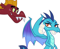 Size: 966x786 | Tagged: safe, artist:dashiesparkle, edit, garble, princess ember, dragon, dragon quest, triple threat, absurd resolution, dragoness, emble, female, male, shipping, simple background, straight, transparent background, vector