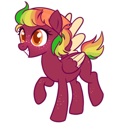 Size: 1000x1000 | Tagged: safe, artist:bubaiuv, oc, pegasus, pony, female, magical lesbian spawn, mare, offspring, parent:applejack, parent:rainbow dash, parents:appledash, simple background, solo, transparent background