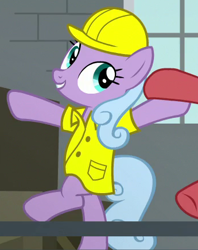 Size: 345x435 | Tagged: safe, screencap, earth pony, pony, the last laugh, background pony, bipedal, cropped, dancing, female, lavender chuckle, mare, offscreen character, solo focus