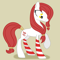 Size: 2449x2449 | Tagged: safe, artist:dreamyartcosplay, oc, oc only, oc:red stripe, earth pony, pony, base used, deviantart watermark, earth pony oc, female, mare, obtrusive watermark, raised hoof, solo, watermark