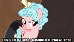 Size: 1280x720 | Tagged: safe, edit, edited screencap, screencap, cozy glow, pegasus, pony, frenemies (episode), caption, female, filly, image macro, meme, text