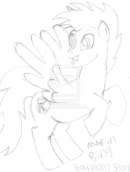 Size: 778x1028 | Tagged: safe, artist:lcponymerch, oc, oc only, oc:harmony star, alicorn, alicorn oc, deviantart watermark, obtrusive watermark, solo, tongue out, traditional art, watermark