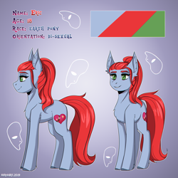 Size: 2500x2500 | Tagged: safe, artist:serodart, oc, oc:eric, pony, female, ponytail, reference, solo