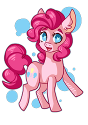 Size: 2500x3550 | Tagged: safe, artist:mintpencil, pinkie pie, earth pony, pony, abstract background, cute, diapinkes, ear fluff, female, heart eyes, high res, mare, no pupils, open mouth, solo, wingding eyes