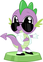 Size: 749x1067 | Tagged: safe, artist:phucknuckl, part of a set, spike, dragon, my little pocket ponies, 80s, clothes, cute, high res, jacket, michael jackson, pocket ponies, retro, simple background, solo, spikabetes, sunglasses, transparent background