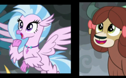 Size: 1280x800 | Tagged: safe, edit, edited screencap, screencap, gallus, ocellus, silverstream, smolder, yona, changedling, changeling, dragon, griffon, hippogriff, yak, the ending of the end