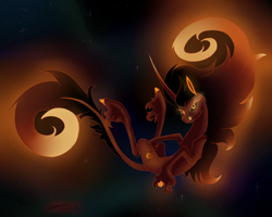 Size: 2500x2000 | Tagged: safe, artist:crystalcontemplator, oc, oc only, pony, unicorn, black hole, black hole pony, black hole sun, female, mare, messier 87, ponified, solo, space, stars