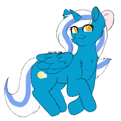 Size: 500x500 | Tagged: safe, artist:cute-little-star, oc, oc only, oc:fleurbelle, alicorn, adorabelle, alicorn oc, bow, cheek fluff, chest fluff, chibi, cute, ear fluff, female, golden eyes, hair bow, mare, simple background, smiling, solo, sweet, transparent background
