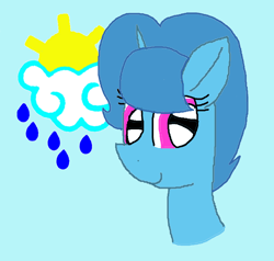 Size: 1868x1780 | Tagged: safe, artist:徐詩珮, spring rain, unicorn, my little pony: the movie, blue background, cute, cutie mark, cutie mark background, female, mare, ms paint, simple background, springbetes