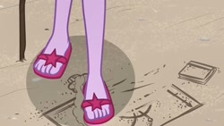 Size: 1600x900 | Tagged: safe, screencap, sci-twi, twilight sparkle, equestria girls, equestria girls series, friendship math, close-up, feet, flip-flops, legs, pictures of legs, sandals