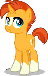 Size: 4000x6330 | Tagged: safe, artist:orin331, sunburst, pony, unicorn, absurd resolution, colt, cute, cutie mark, foal, male, scrunchy face, simple background, socks (coat marking), solo, sunbetes, teenager, transparent background, younger