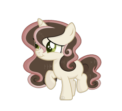 Size: 972x890 | Tagged: safe, artist:budgie--boye, artist:rainbowpawsarts, oc, oc:sugar cone, pony, unicorn, alternate universe, base used, female, filly, hair over one eye, offspring, one hoof raised, parent:button mash, parent:sweetie belle, parents:sweetiemash, simple background, transparent background