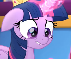 Size: 2100x1763 | Tagged: safe, screencap, twilight sparkle, twilight sparkle (alicorn), alicorn, my little pony: the movie, cropped, lip bite, out of context, reaction image, solo, unf