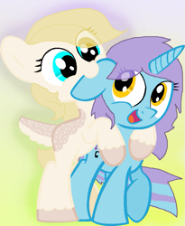 Size: 665x810 | Tagged: safe, artist:xgalacticxstudios18x, oc, deer, pony, unicorn, base used, ear bite, happy