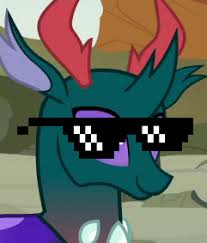 Size: 207x243 | Tagged: safe, edit, edited screencap, screencap, pharynx, changedling, changeling, to change a changeling, cropped, deal with it, mlg, mlg glasses, prince pharynx, solo