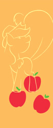 Size: 795x1920 | Tagged: safe, artist:flutterluv, derpibooru import, applejack, earth pony, pony, cutie mark, minimalist, modern art, orange background, season 9 finale countdown, simple background, solo