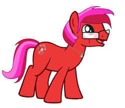 Size: 1416x1216 | Tagged: safe, artist:ngthanhphong, oc, oc only, oc:ruby star, earth pony, 2020 community collab, derpibooru community collaboration, glasses, jewelry, male, necklace, scar, simple background, solo, stallion, transparent background