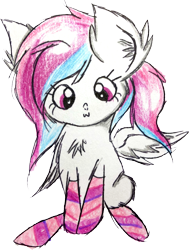 Size: 2227x2918 | Tagged: safe, artist:sumi-mlp25, edit, editor:ciaran, oc, oc only, oc:strawberry breeze, pony, clothes, simple background, socks, solo, striped socks, traditional art, transparent background