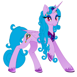 Size: 800x800 | Tagged: safe, artist:auroraswirls, oc, oc only, oc:aurora swirls, alicorn, pony, alicorn oc, female, hoof shoes, jewelry, mare, peytral, raised hoof, simple background, solo, tiara, transparent background