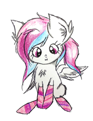 Size: 2648x3425 | Tagged: safe, artist:sumi-mlp25, edit, oc, oc only, oc:strawberry breeze, pegasus, pony, 2020 community collab, clothes, derpibooru community collaboration, simple background, sitting, socks, solo, striped socks, traditional art, transparent background