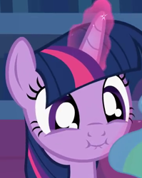 Size: 363x455 | Tagged: safe, artist:forgalorga, twilight sparkle, twilight sparkle (alicorn), alicorn, pony, :i, adorkable, bust, close-up, cropped, cute, daaaaaaaaaaaw, dork, eye shimmer, female, forgalorga is trying to kill us, levitation, magic, mare, pony and magical artifact, solo, telekinesis, twiabetes, twilight sparkle is best facemaker, twilight's castle