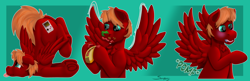 Size: 1280x417 | Tagged: safe, artist:saxpony, oc, oc:score chaser, pegasus, pony, drool, food, male, pomf, spread wings, stallion, taco, telegram (software), telegram sticker, wingboner, wings