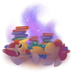 Size: 2000x2000 | Tagged: safe, artist:antimationyt, sunburst, pony, unicorn, book, cute, eyes closed, lighting, male, painting, shading, simple background, sleeping, solo, stallion, sunbetes, transparent background