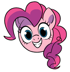 Size: 682x692 | Tagged: safe, artist:nanook123, edit, idw, pinkie pie, earth pony, pony, spoiler:comic, spoiler:comicholiday2019, cropped, female, grin, mare, simple background, smiling, solo, transparent background, upscaled