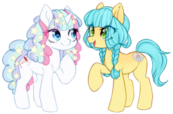 Size: 917x600 | Tagged: safe, artist:cabbage-arts, oc, oc only, earth pony, pony, unicorn, duo, female, mare, simple background, transparent background