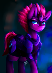 Size: 1920x2688 | Tagged: safe, artist:purediamond360, tempest shadow, pony, unicorn, broken horn, digital art, female, horn, mare, solo