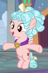 Size: 167x254 | Tagged: safe, screencap, cozy glow, pegasus, pony, school raze, bipedal, cropped, female, filly, flying, outstretched arms, solo