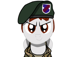 Size: 800x600 | Tagged: safe, artist:lietiejackson, oc, oc only, oc:heartshot, pegasus, pony, 1st sfab (u.s army), beret, bust, hat, male, military, multicam, pegasus oc, smiling, us army