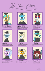 Size: 1376x2160 | Tagged: safe, artist:addelum, citrine spark, fire quacker, gallus, ocellus, sandbar, silverstream, smolder, summer breeze, yona, 2019, cute, diaocelles, diastreamies, friendship student, gallabetes, graduation, keldeo, newbie artist training grounds, pokémon, sandabetes, smolderbetes, student six, yonadorable