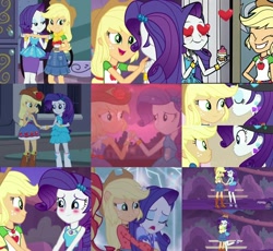Size: 960x884 | Tagged: safe, artist:samyvillaly, edit, screencap, applejack, rarity, better together, equestria girls, legend of everfree, rollercoaster of friendship, collage, female, lesbian, rarijack, shipping, shipping fuel