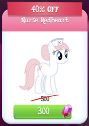 Size: 354x498 | Tagged: safe, nurse redheart, pony, crack is cheaper, game, gameloft, gem