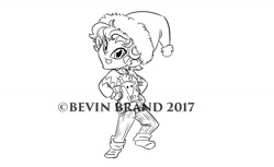 Size: 1280x785 | Tagged: safe, artist:bevin brand, timber spruce, equestria girls, christmas, clothes, cute, hat, holiday, obtrusive watermark, official fan art, santa hat, socks, solo, timberbetes, watermark