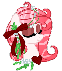 Size: 800x922 | Tagged: safe, artist:crystal-tranquility, oc, oc:mistletoe, original species, pond pony, bust, eyes closed, female, portrait, simple background, solo, transparent background