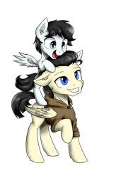 Size: 3000x4000 | Tagged: safe, artist:astery, oc, oc:adam, oc:alex, pegasus, 2020 community collab, brothers, colt, derpibooru community collaboration, foal, male, siblings, standing on back, transparent background