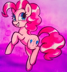 Size: 1892x2046 | Tagged: safe, artist:pukopop, pinkie pie, earth pony, pony, cute, diapinkes, female, mare, marker drawing, smiling, solo, traditional art