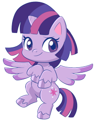 Size: 550x700 | Tagged: safe, artist:mofumofutchi, twilight sparkle, twilight sparkle (alicorn), alicorn, pony, my little pony: pony life, chibi, colored hooves, cute, cutie mark, female, looking at you, mare, one eye closed, simple background, smiling, transparent background, twiabetes, unshorn fetlocks, wink