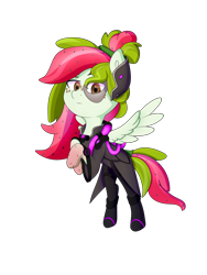 Size: 3000x4000 | Tagged: safe, artist:shinika, oc, oc only, oc:watermelana, pegasus, pony, bipedal, boots, cape, clothes, cosplay, costume, female, freckles, gradient hooves, mare, moira, overwatch, shoes, simple background, solo, transparent background, wings