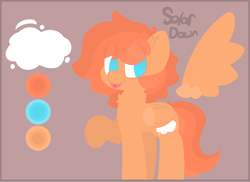 Size: 2900x2108 | Tagged: safe, artist:moonydusk, oc, oc only, oc:solar dawn, pegasus, pony, female, mare, reference sheet