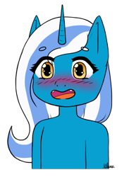 Size: 968x1319 | Tagged: safe, artist:lunafox3, oc, oc:fleurbelle, alicorn, pony, alicorn oc, blushing, female, golden eyes, happy, mare