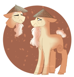 Size: 1024x1065 | Tagged: safe, artist:blu-fatiguemonster, earth pony, pony, conical hat, hat, lego, master wu, ninjago, ponified