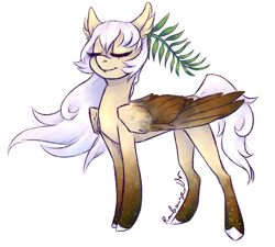 Size: 2584x2321 | Tagged: safe, artist:leechetious, oc, oc only, oc:coconut frost, pegasus, pony, colored hooves, eyes closed, pegasus oc, simple background, white background, wings